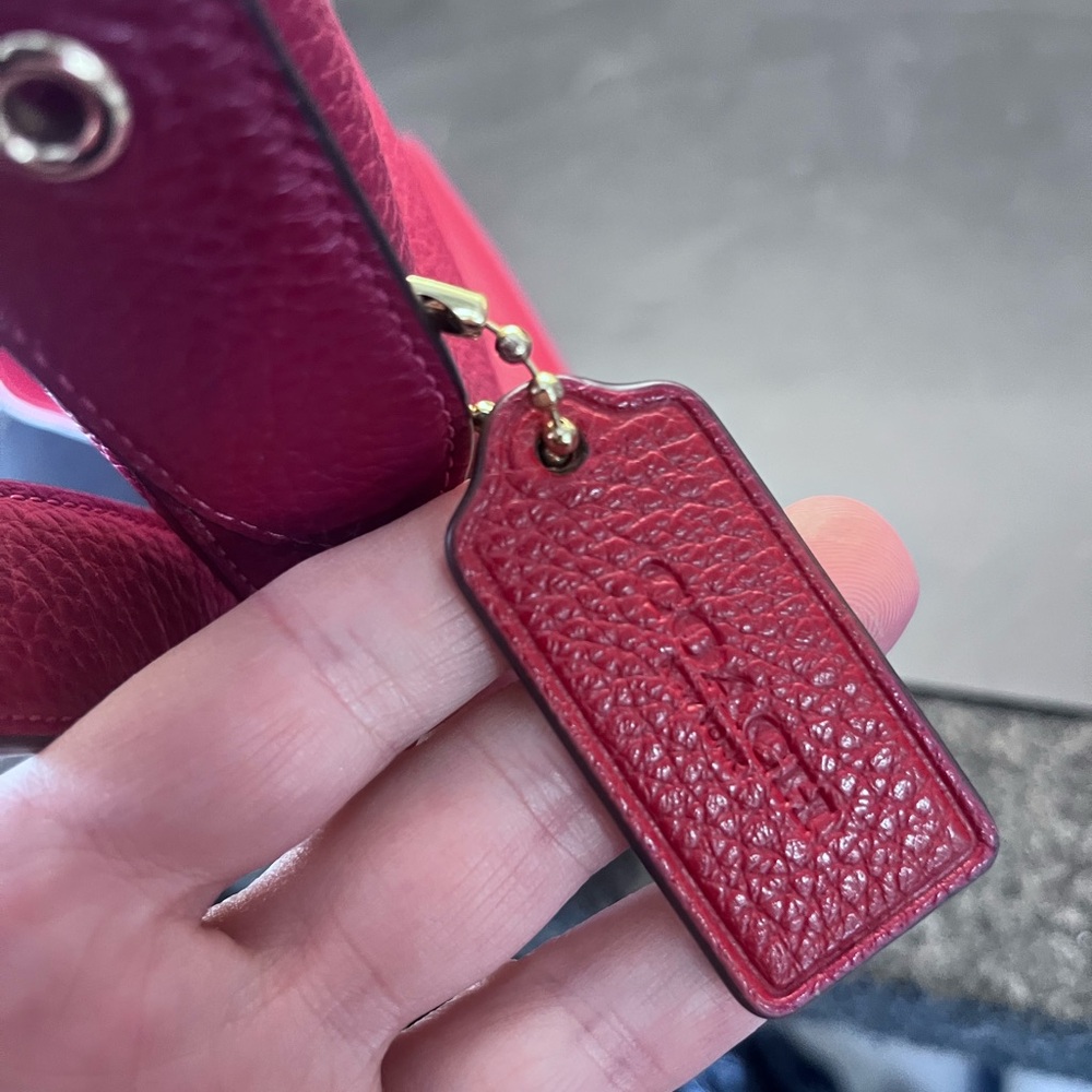 Coach Women's Magenta Leather Crossbody Bag - Picture 6 of 12
